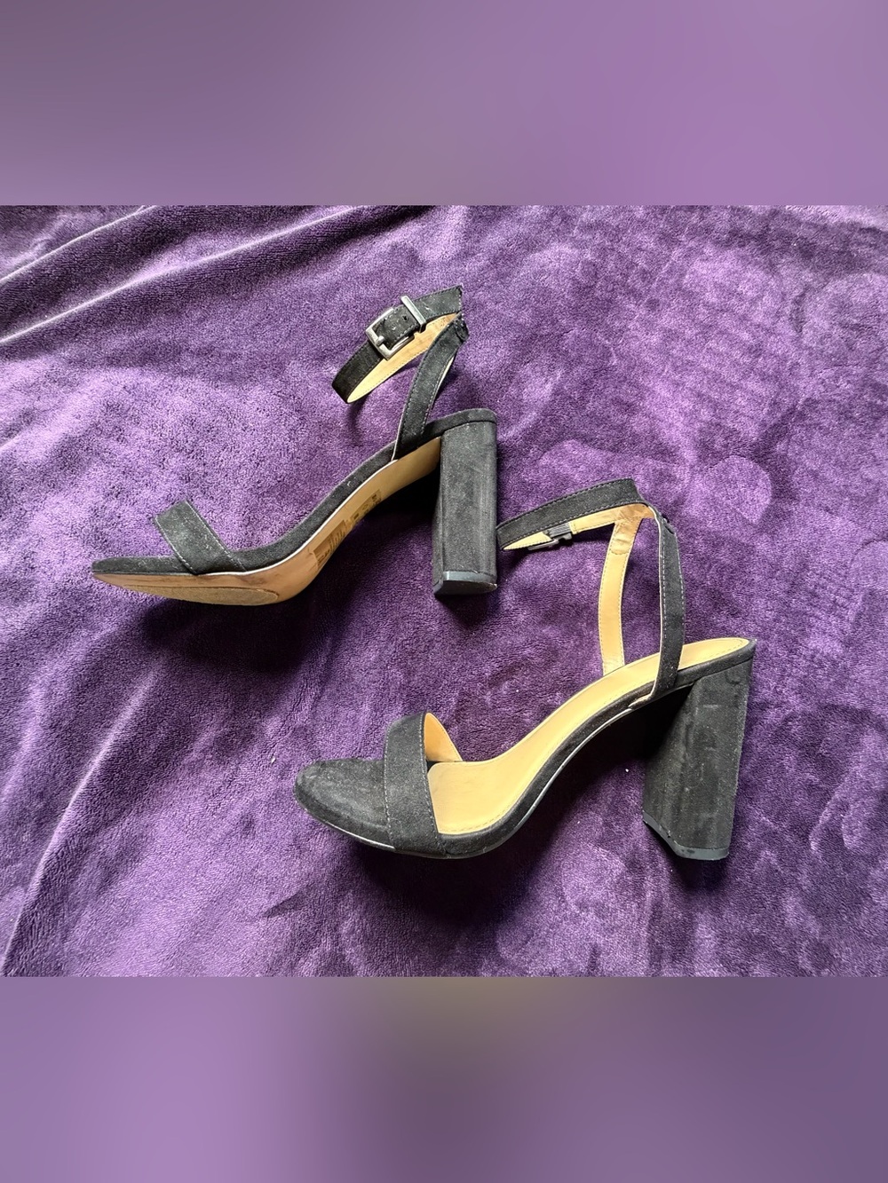 Express 2010s Women's Black Block Heel Ankle Strap Sandals Size 10